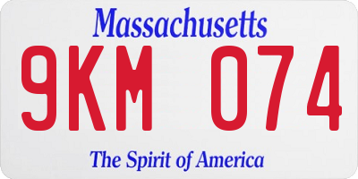 MA license plate 9KM074