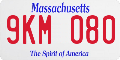 MA license plate 9KM080