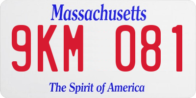 MA license plate 9KM081