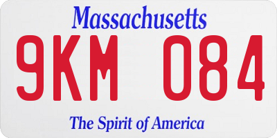 MA license plate 9KM084