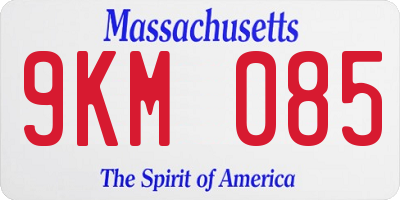 MA license plate 9KM085