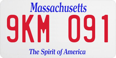 MA license plate 9KM091