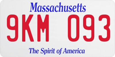 MA license plate 9KM093