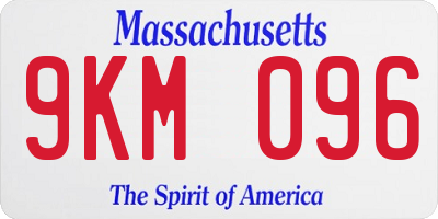 MA license plate 9KM096