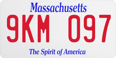MA license plate 9KM097