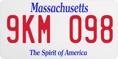 MA license plate 9KM098