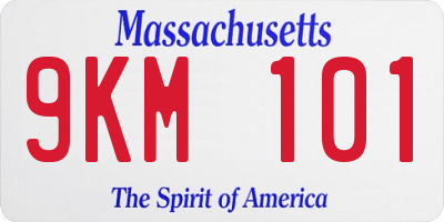 MA license plate 9KM101