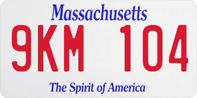 MA license plate 9KM104