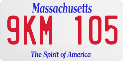 MA license plate 9KM105