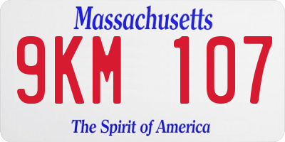 MA license plate 9KM107