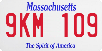 MA license plate 9KM109