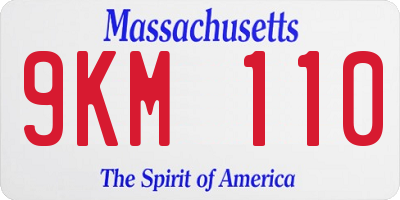 MA license plate 9KM110