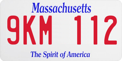 MA license plate 9KM112