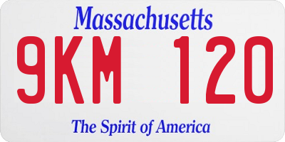 MA license plate 9KM120