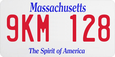 MA license plate 9KM128