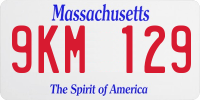 MA license plate 9KM129