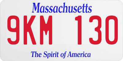 MA license plate 9KM130