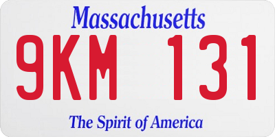 MA license plate 9KM131