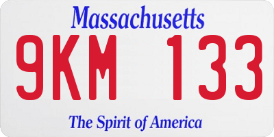 MA license plate 9KM133