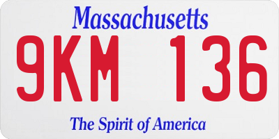 MA license plate 9KM136