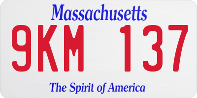 MA license plate 9KM137