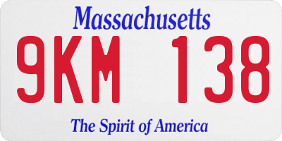 MA license plate 9KM138