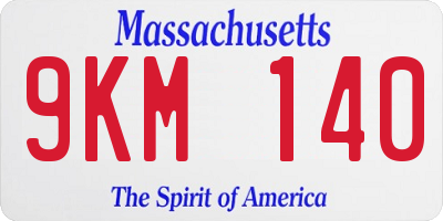 MA license plate 9KM140