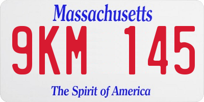 MA license plate 9KM145
