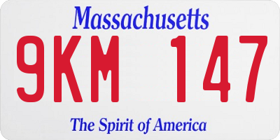 MA license plate 9KM147