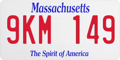 MA license plate 9KM149