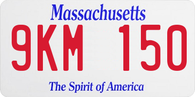 MA license plate 9KM150