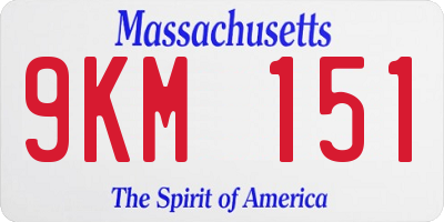 MA license plate 9KM151