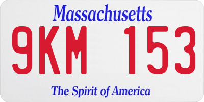 MA license plate 9KM153