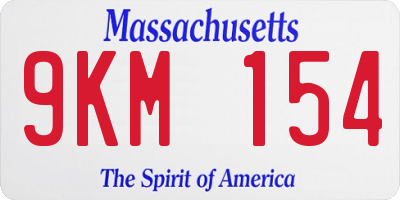 MA license plate 9KM154