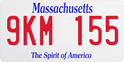 MA license plate 9KM155