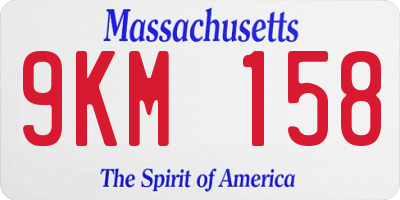 MA license plate 9KM158