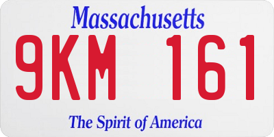 MA license plate 9KM161