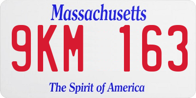MA license plate 9KM163
