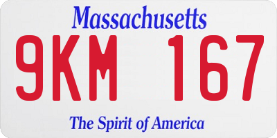 MA license plate 9KM167