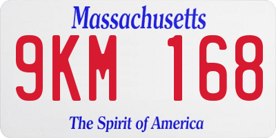 MA license plate 9KM168