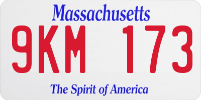 MA license plate 9KM173