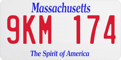 MA license plate 9KM174