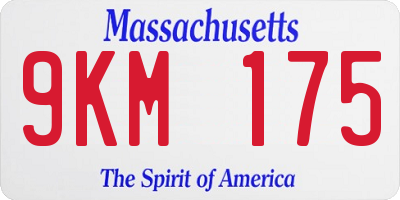 MA license plate 9KM175