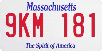MA license plate 9KM181