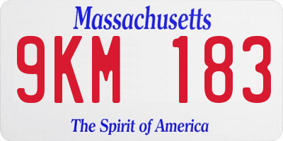 MA license plate 9KM183
