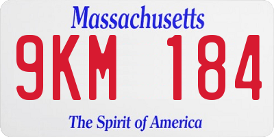 MA license plate 9KM184