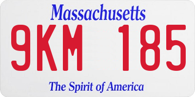 MA license plate 9KM185