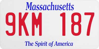 MA license plate 9KM187