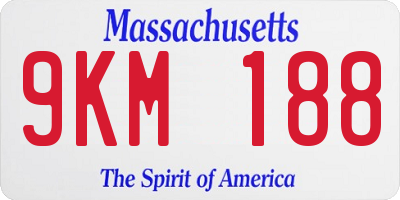 MA license plate 9KM188