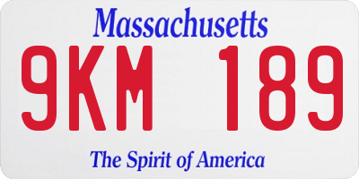 MA license plate 9KM189